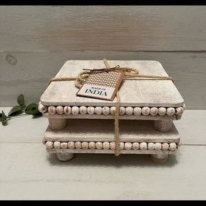 Wood beaded risers farmhouse whitewashed